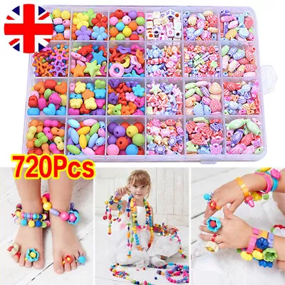 720X DIY Bracelet Arts Craft Make Own Beads Girls Kids Jewellery Making Kit T • £5.66