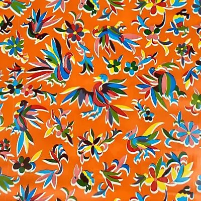 Mexican Oilcloth Fabric Otomi Orange • $19.49