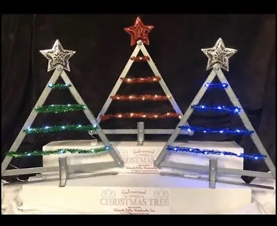 Metal Tabletop Christmas Tree For Desk Mantel Cubicle Made Of Galvanized Steel • $16.99