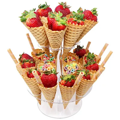 £27.38 • Buy 24 Holder Acrylic Ice Cream Cone Holder Chip Cone Holder Counter Display Stand