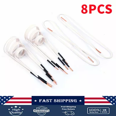 8PCS Flameless Induction Heater Kit Heating Tool Coils For Magnetic Heater White • $34.20