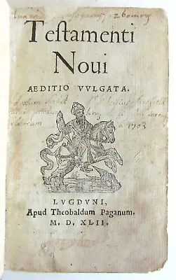 1542 BIBLE NEW TESTAMENT Antique NOVI TESTAMENTI BIBLIA In LATIN Rare 16th Cent • $999.99