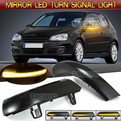 LED Rear View Mirror Sequential Turn Signal Light  For VW Golf 5 MK5 5/6 Plus  • $26.99