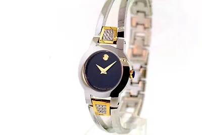 Ladies Movado 0604983 AMOROSA Two-tone Stainless Steel Diamond Bangle Watch • $293.30