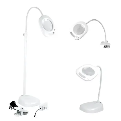 Purelite 3 In 1 Magnifying Lamp With 21 LED's Floor Standing Table & Clamp! • £77.77