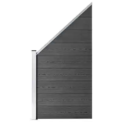 Fence Panel WPC 95x(105-180) Cm Black Safety Frame TPG • £185.57