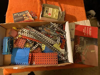 Vintage Gilbert Erector Set 1960’s  Large Parts Lot With Motor Power Panel • $19.99