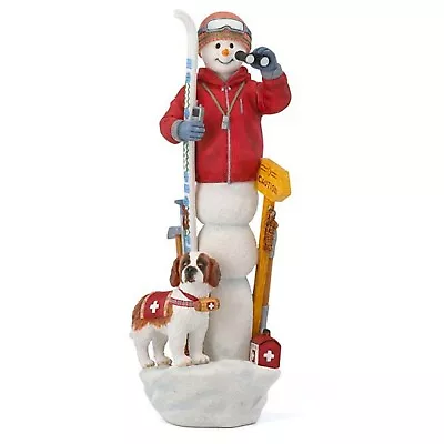 Lenox Ski Patrol Snowman Pencil Figurine Snowy Rescue St Bernard Dog 2016 NEW • $44