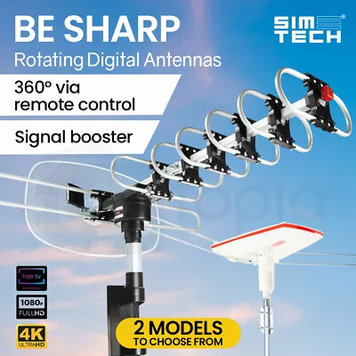 $49 • Buy Outdoor TV Antenna Digital Rotating HD Aerial Amplified Signal Booster House