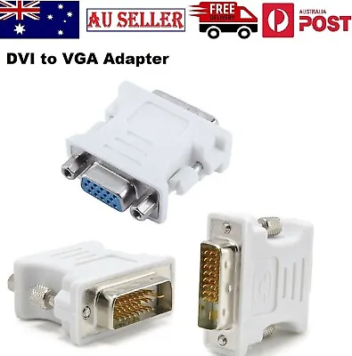 $9.99 • Buy DVI D Male To VGA Female Socket Adapter Converter VGA Desktop,Projectors,HDTV Au
