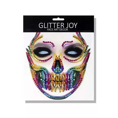 Day Of The Dead Sugar Skull Adhesive Face Jewels Sticker - Style 1 • $11.95