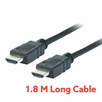 HDMI Cable 1.8 M Long High Speed HD V2.0 Ultra 4K 3D ARC TV Gaming Free Shipping • £2.29