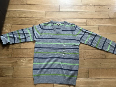£5 • Buy Boys Blue Zoo V Neck Jumper Age 11-12