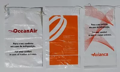 10 Airline Air Sickness Barf Bags - Oceanair Gol Avianca Varig Air Transat ... • $18.99