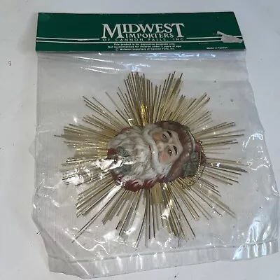 Old World Santa Claus Gold Foil Tinsel Star Christmas Ornament Midwest Importers • $29.99