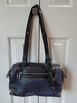 Gryson Theodora Textured Armor Satchel Handbag 13201 Dark Blue • $15