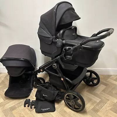 Silver Cross Wave Pushchair & Carrycot (Travel System) - Eclipse Black • £500