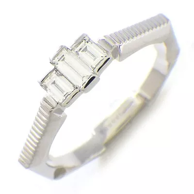 GUCCI Ring Link To Love Wedding 3 Point Diamond 750(18K) White Gold #14 US6.5 • £843.88