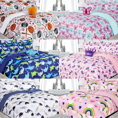 New Kids Twin/full Microfiber Reversible Printed Comforter Bedding And Sheet Set • $39.10