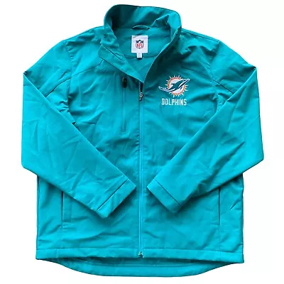 Miami Dolphins Track Jacket Full Zip Mens Large NFL Green • $44.97