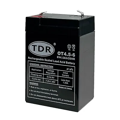 6V 4.5Ah AGM Deep Cycle Battery SLA Sealed For UPS Alarm Ride On Toy • $26.05