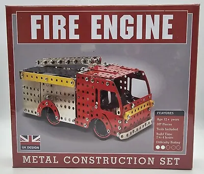 FIRE ENGINE Stainless Steel Construction Set 348 Pieces Metal Kit CHP0012 • £19.99