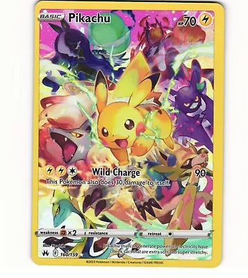 2023 Light Play Pokemon Crown Zenith Pikachu 160/159 Secret Rare Full Art • $8