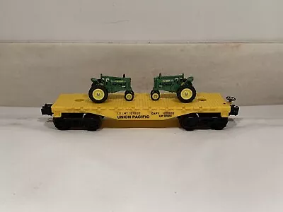 Lionel John Deere Tractors On Union Pacific Flat Car! O Gauge Train Flatcar • $39.99