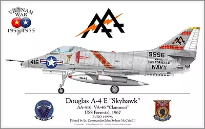 Douglas A-4e “Skyhawk”  AA-416 VA-46  Clansmen   - Poster Profile • $17