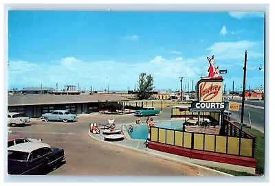 Midland Texas TX Kangaroo Courts Swimming Pool Cars Unposted Vintage Postcard • $9.98