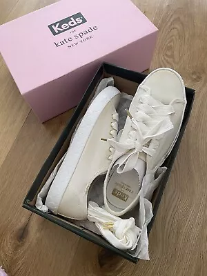 Keds Kate Spade Kickstart Foxing Sneakers White Size 7 US Women Canvas Shoes • $37.95