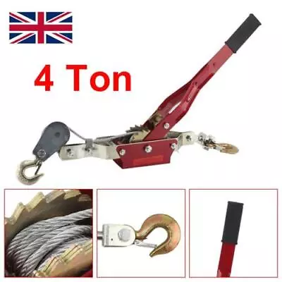 £24.99 • Buy 4 Ton 2 Hook Cable Puller Manual Hand Winch Turfer For Caravan Boat Trailer UK