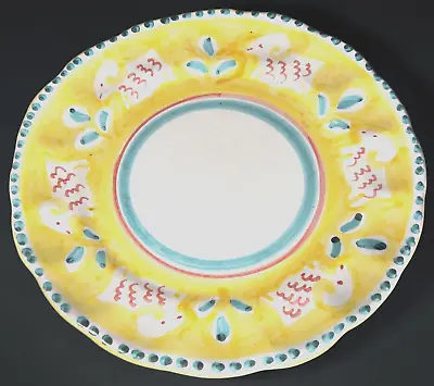 Set Of 4 Vintage La Musa 10  Italian Ceramic Dinner Plate Yellow Ram Design • $99.99