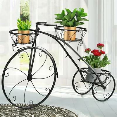 $42.90 • Buy Tricycle Plant Stand Parisian Style Flower Pot Cart Holder For Home Garden Patio