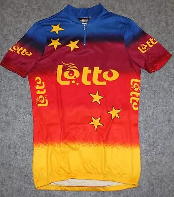 Vintage TOMMASO LOTTO TEAM 1/4 ZIP BIKE JERSEY Made Italy Cycling Sz 4 Jersey • $21.99