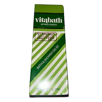 NOS VTG Sealed Vitabath Spring Green 10.5 Oz Bath Shower Gel Spring Green • $30