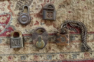 Lot Of 5Vintage Locks No Keys  Antique Lock Collection • $18.26