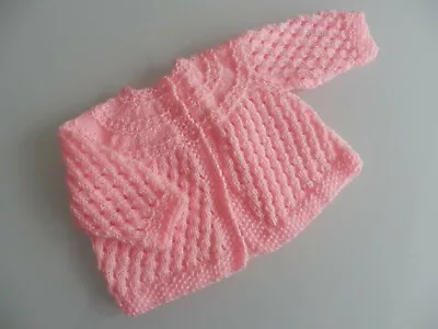 Pink Hand Knitted Baby Cardigan - New • £5