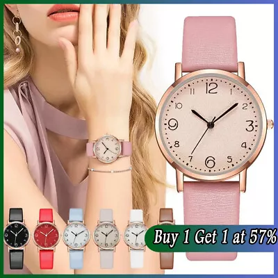 Womens Watches Ladies Wrist Watch Quartz Analogue Casual Leather Gift Fashion UK • £4.09