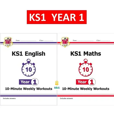 KS1 Year 1 Maths And English 10 Minute Weekly Workouts With Answer Ages 5-6 CGP • £14.99