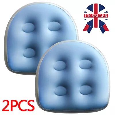 2Pcs PVC Inflatable Booster Seat Spa Hot Tub Lazy Spa Pools Cushion Office Blue • £9.88