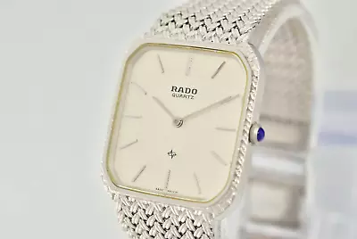 New Battery [Near MINT] RADO Square 121.9544.2 Silver Men's Vinttag Watch Quartz • $149.99