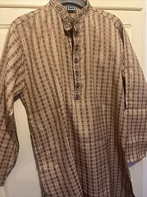 Beige  Indian Mens Bollywood Suit Size S 12 • £10