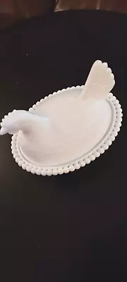 Vintage Authentic Milk Glass Hen On A Nest • $33.95