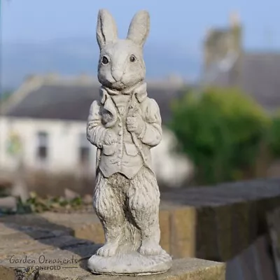 Peter Rabbit Hand Cast Stone Garden Ornament Outdoor Indoor Statue Animal Gift • £39.90