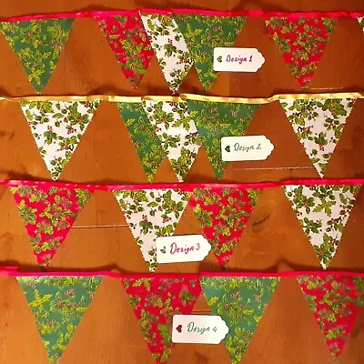 Handmade Fabric Christmas Bunting • £3.50