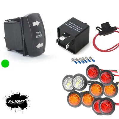 Sxs Utv Atv Golf Cart Led Turn Signal Rocker Switch Blinker Kit W/10 Led Lights • $19.99