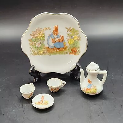 Vintage Peter Rabbit Beatrix Potter Miniature Tea Set Porcelain Victorian  • $10