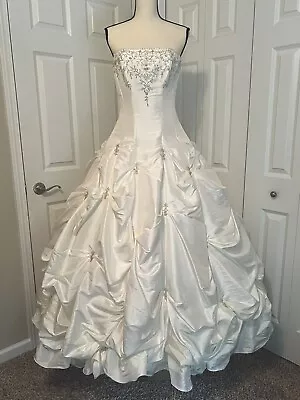 Maggie Soterro Capri Royale Wedding Dress Strapless Corset Lace Up Ball Gown 6-8 • $399.99