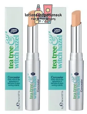 £12.95 • Buy 2 X Boots TEA TREE AND & WITCH HAZEL Concealer Stick 2G Natural Shade